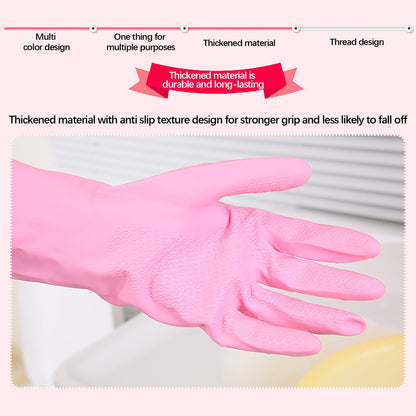 LSLJS Rubber Gloves, Cleaning Gloves, Dishwashing Gloves, Kitchen Gloves for Washing Dishes, Household Reusable Gloves for Cleaning, Dishwasher Safe Flower Print Dish Gloves Medium Pink On Clearance M APurple-plush