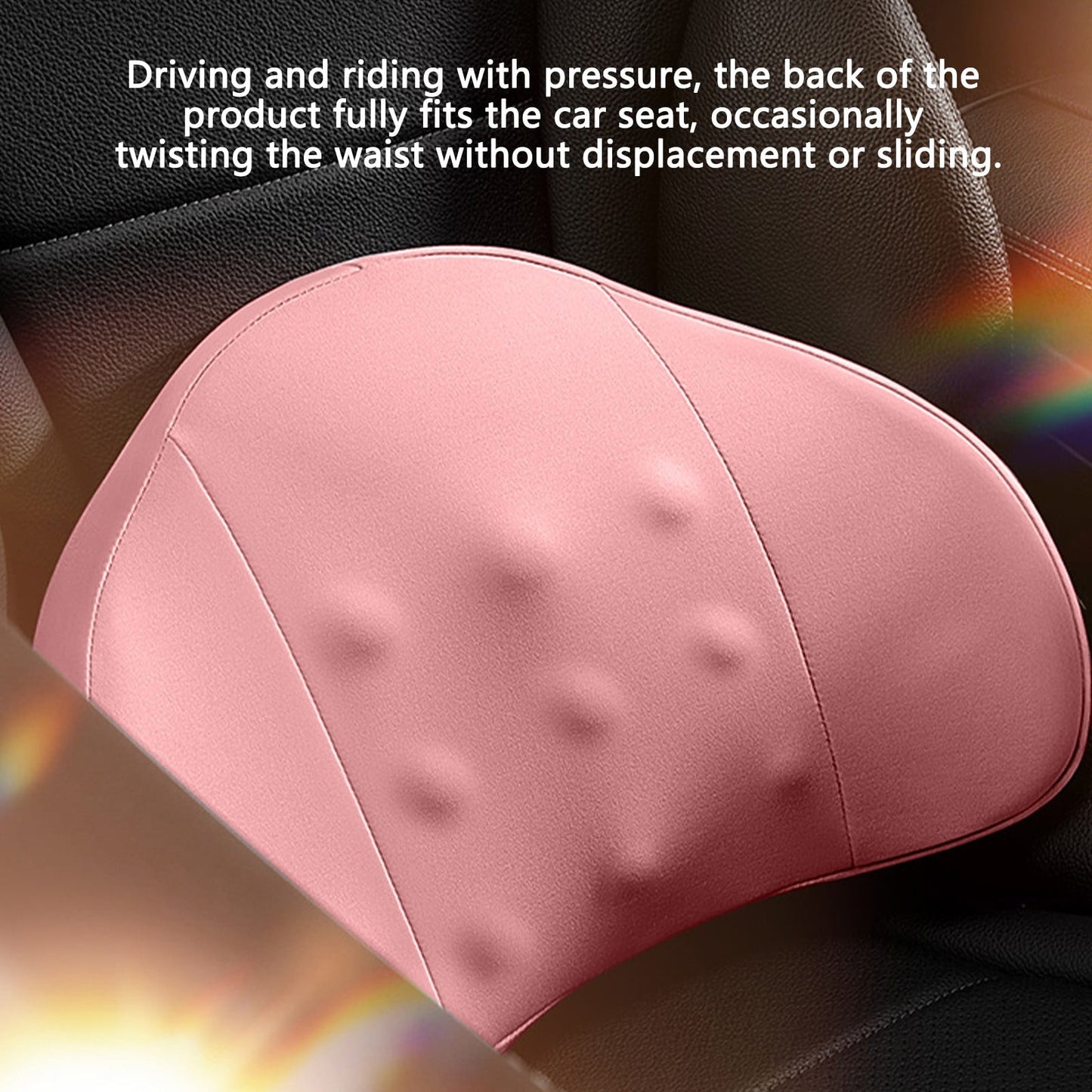 LSLJS Lumbar Cushion Memory Foam Lumbar Support Pillow for Car - Mid/Lower Back Support Cushion - for Car Seat, Office Chair, Car Lumbar Support Cute Car Pandas Lumbar Pillow Car Interior Supplies A-Pink