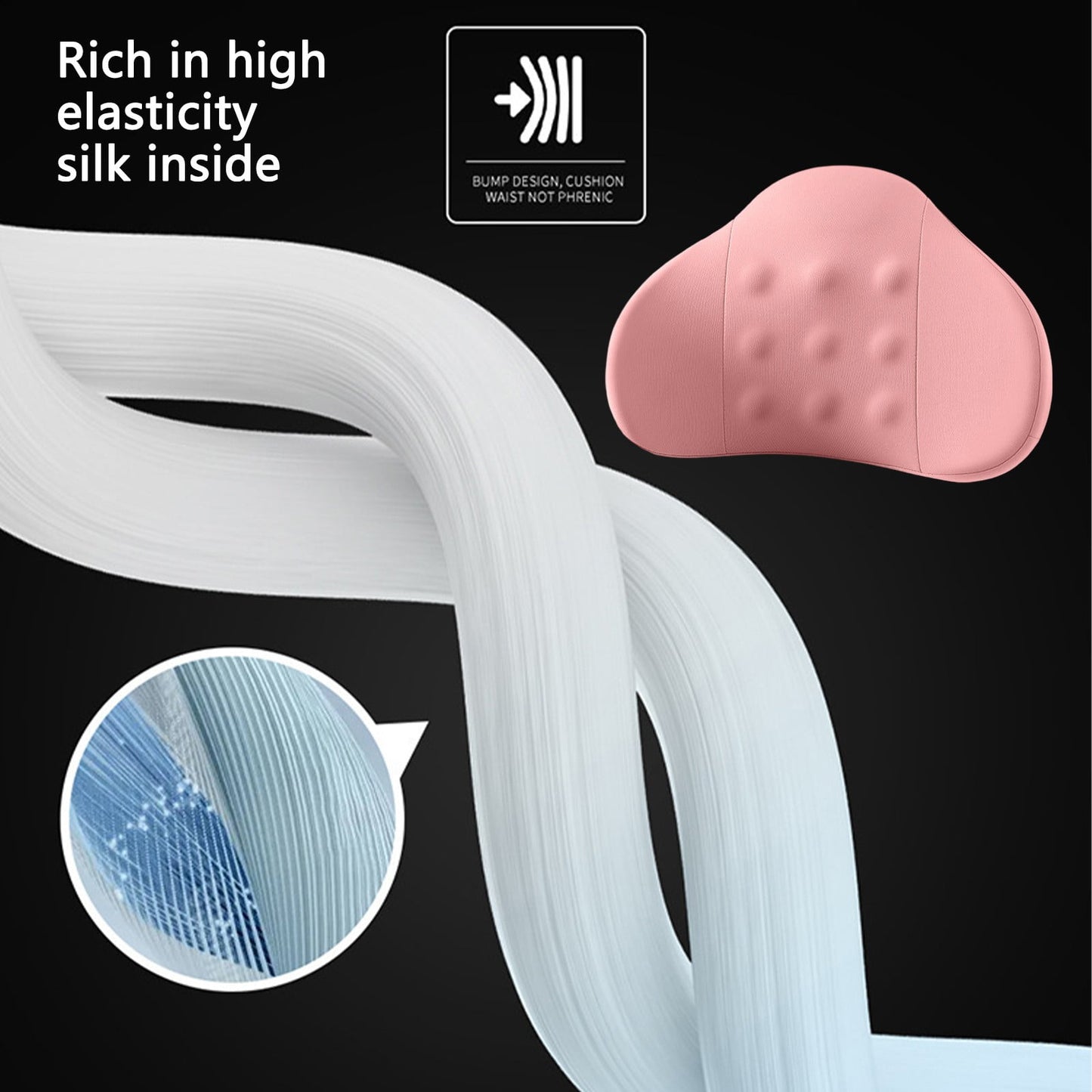 LSLJS Lumbar Cushion Memory Foam Lumbar Support Pillow for Car - Mid/Lower Back Support Cushion - for Car Seat, Office Chair, Car Lumbar Support Cute Car Pandas Lumbar Pillow Car Interior Supplies A-Pink