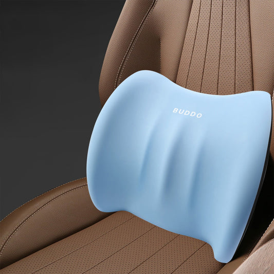 LSLJS Lumbar Cushion Memory Foam Lumbar Support Pillow for Car - Mid/Lower Back Support Cushion - for Car Seat, Office Chair, Car Lumbar Support Cute Car Pandas Lumbar Pillow Car Interior Supplies B-Light blue