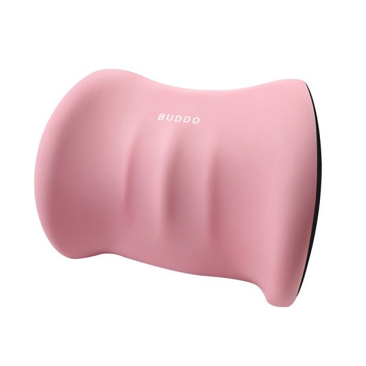 LSLJS Lumbar Cushion Memory Foam Lumbar Support Pillow for Car - Mid/Lower Back Support Cushion - for Car Seat, Office Chair, Car Lumbar Support Cute Car Pandas Lumbar Pillow Car Interior Supplies B-Pink