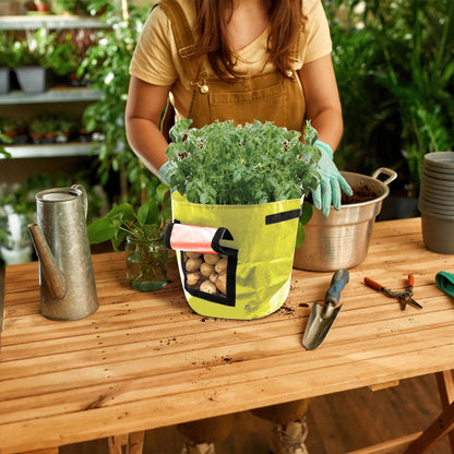 Suncoda Summer Savings 34x35cm Potato Grow Bag with Side Window & Handles 12" x 14" Black#2.
