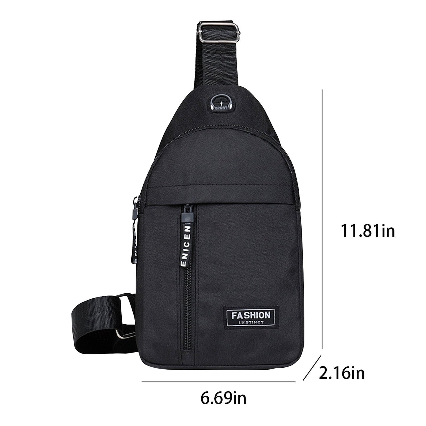 Suncoda Sling Bag for Women, Crossbody Sling Backpack Small Sling Bag Multipurpose Crossbody Shoulder Bag Travel Hiking Backpack, Sling Bag for Men #2-Black
