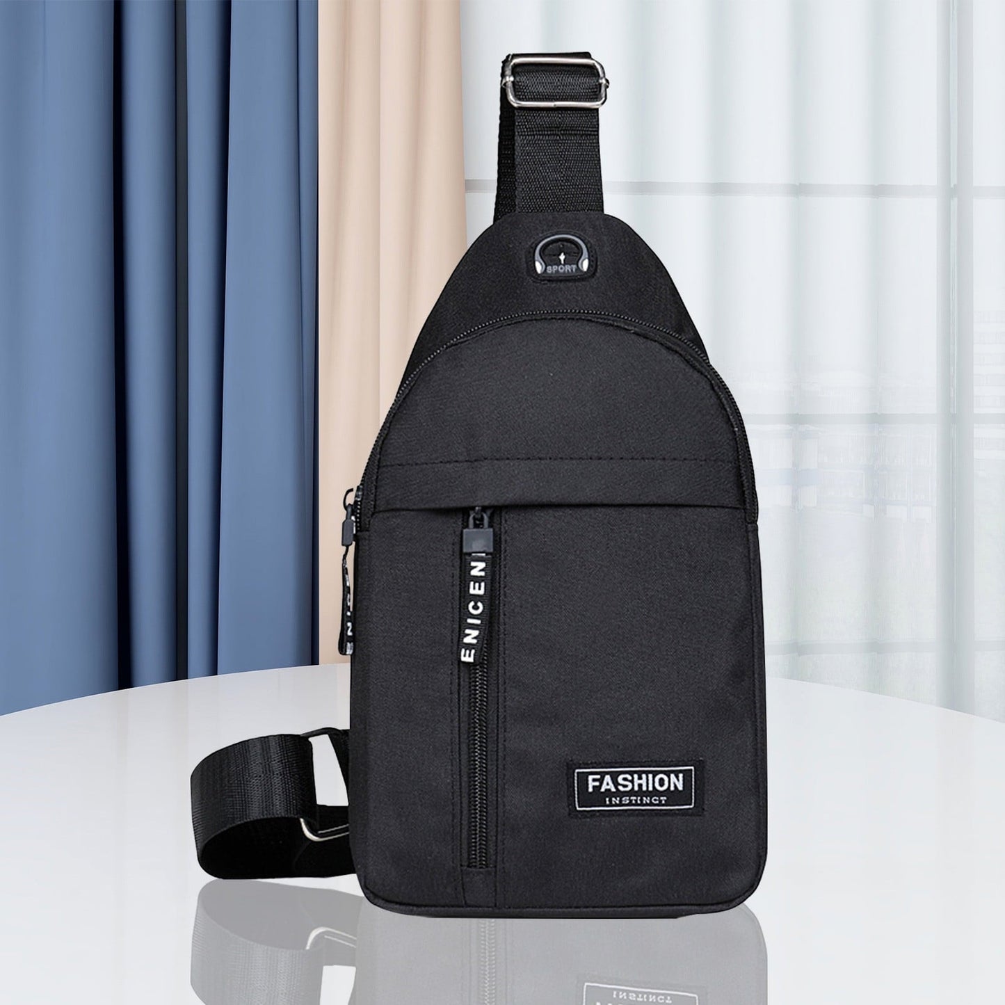 Suncoda Sling Bag for Women, Crossbody Sling Backpack Small Sling Bag Multipurpose Crossbody Shoulder Bag Travel Hiking Backpack, Sling Bag for Men #2-Black