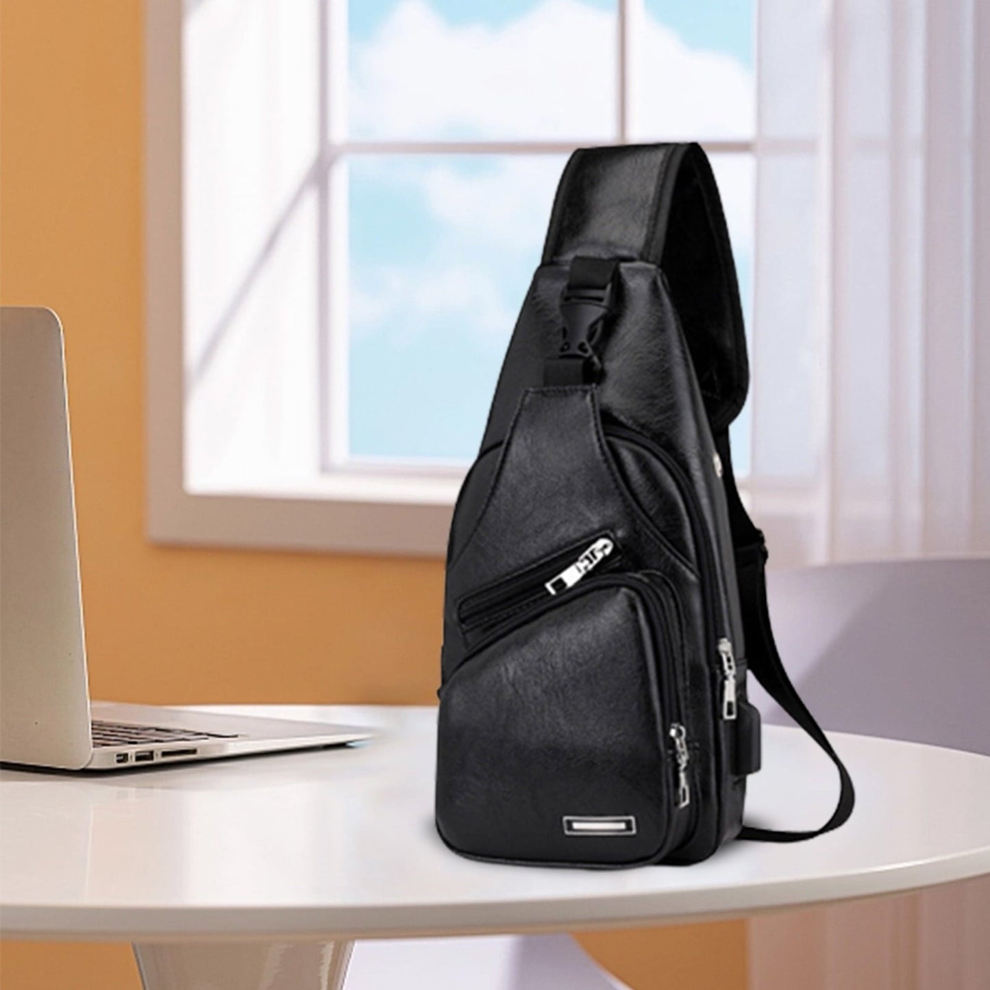 Suncoda Sling Bag for Women, Crossbody Sling Backpack Small Sling Bag Multipurpose Crossbody Shoulder Bag Travel Hiking Backpack, Sling Bag for Men #3-Black
