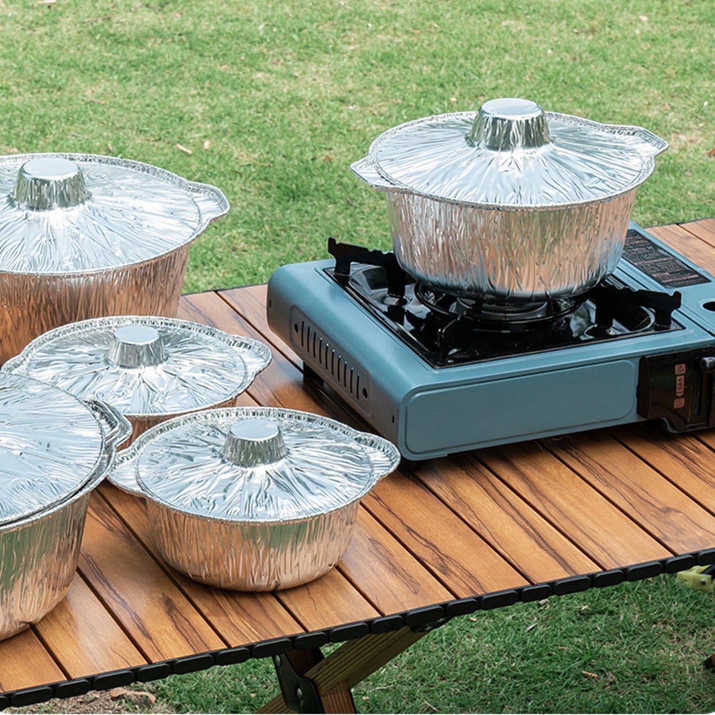 Under $1 Tyidzon Foil Pans Aluminum Round Foil Pan 2pcs Disposable Aluminum Pans with Lid 10*3.5Inch Baking Foil Pan Tinfoil Camping Pot for Prepping Food