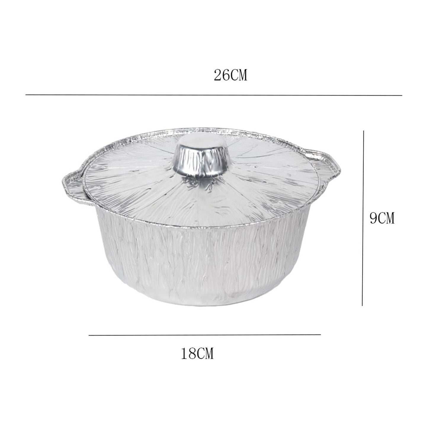 Under $1 Tyidzon Foil Pans Aluminum Round Foil Pan 2pcs Disposable Aluminum Pans with Lid 10*3.5Inch Baking Foil Pan Tinfoil Camping Pot for Prepping Food
