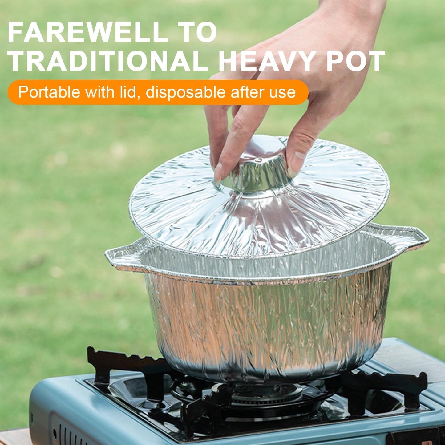 Under $1 Tyidzon Foil Pans Aluminum Round Foil Pan 2pcs Disposable Aluminum Pans with Lid 10*3.5Inch Baking Foil Pan Tinfoil Camping Pot for Prepping Food