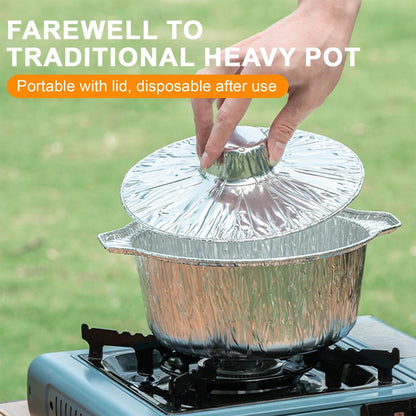 Under $1 Tyidzon Foil Pans Aluminum Round Foil Pan 2pcs Disposable Aluminum Pans with Lid 10*3.5Inch Baking Foil Pan Tinfoil Camping Pot for Prepping Food