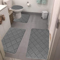 Clearance Tyidzon Bathroom Rugs 4 Piece Ultra Soft & Non-Slip Memory Foam Bath Mats for Bathroom, Absorbent Quick-Drying Bath Mats for Shower Bathroom Floor Rugs Dark Gray