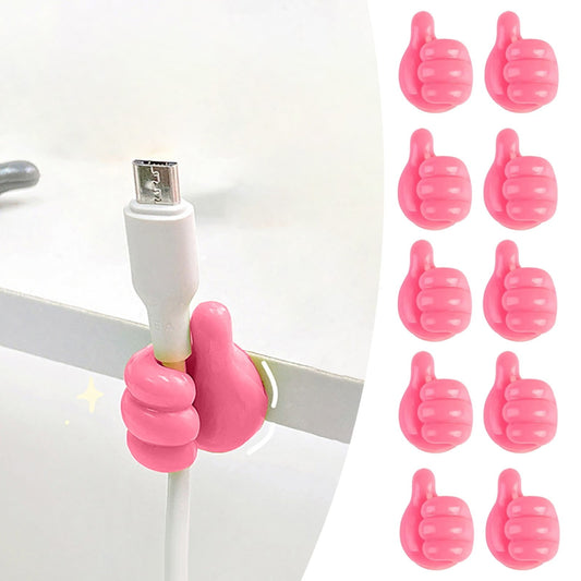 JWDX Hooks Clearance! Thumb Hook Hub Cable Fixing Device Data Cable Storage and Fixing Device Cable Management Device Scratch Hole and Adhesive Hook Clearance Sale Pink