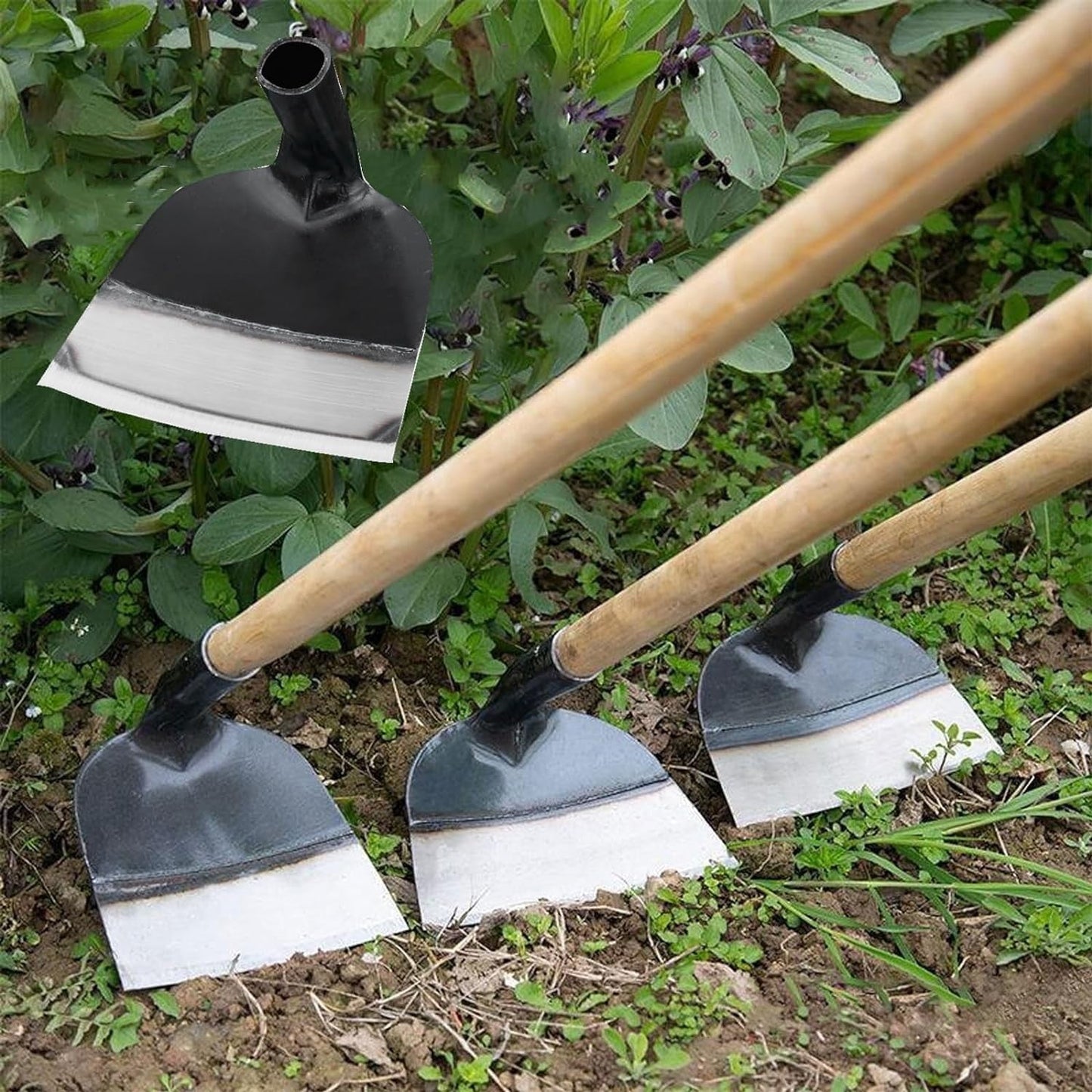 JWDX Trim Tool Clearance! Heavy Duty Steel Farm Gardening Weeding Hoe Head 2024 New Replacement Handheld Stainless Steel Garden Hoe for Weeding Hoe Garden Tool for Garden Farm and Backyard Black