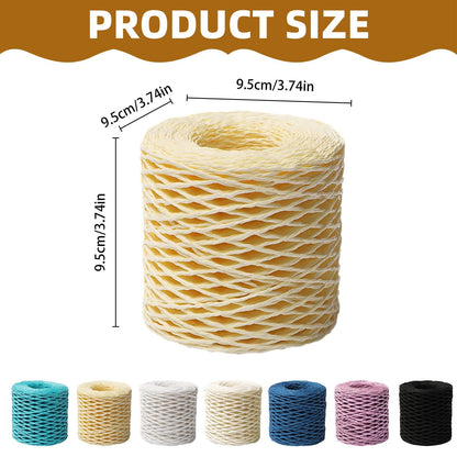 JWDX Needle and Thread Kit! Raffia for Crafts 150M Natural Raffia Yarn Raffia Yarn for Crocheting Raffia Paper Ribbon Natural Raffia Spool for Making Beach Bags Gift Wrapping Decorations Features: Off-White