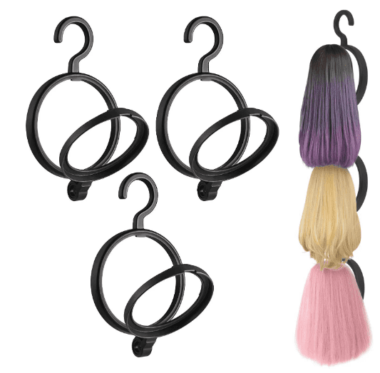 JWDX Hangs Clearance! Bobasndm Hanging Wig Stand Premium Wig Hanger for Multiple Wigs for Display Storage Styling Portable Wig Stands Keep The Wig & Perfect 3 Pack Clearance Sale Black