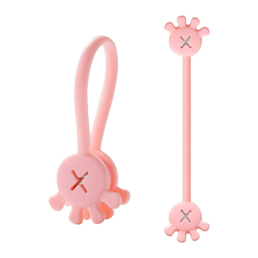 School Supplies Clearance! JWDX Twisted Wire Organizer Black, 10Pcs Cable Cable Clips Cable Organizers Reusable Silicone Cords Organizers Multipurpose Silicone Magnet Ties for Home School Pink.