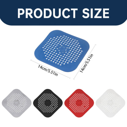 JWDX Strainers Clearance, Square Drain Cover for Shower Drain Hair Catcher Flat Silicone Plug for Bathroom and Kitchen Filter Shower Drain Flat Strainer Stopper Z1-Black
