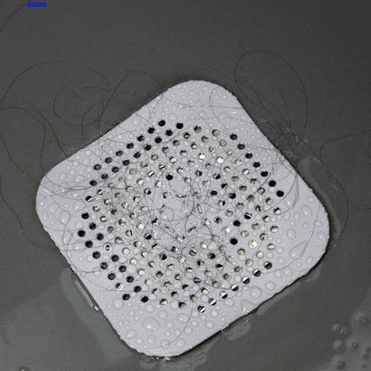 JWDX Strainers Clearance, Square Drain Cover for Shower Drain Hair Catcher Flat Silicone Plug for Bathroom and Kitchen Filter Shower Drain Flat Strainer Stopper Z1-Black