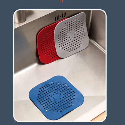 JWDX Strainers Clearance, Square Drain Cover for Shower Drain Hair Catcher Flat Silicone Plug for Bathroom and Kitchen Filter Shower Drain Flat Strainer Stopper Z1-Black