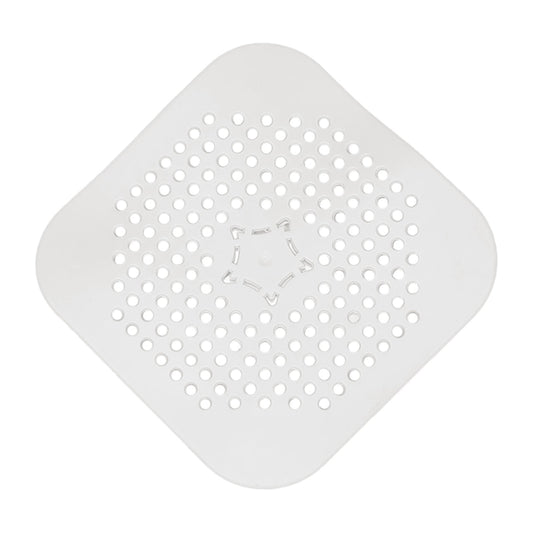 JWDX Strainers Clearance, Square Drain Cover for Shower Drain Hair Catcher Flat Silicone Plug for Bathroom and Kitchen Filter Shower Drain Flat Strainer Stopper Z1-White