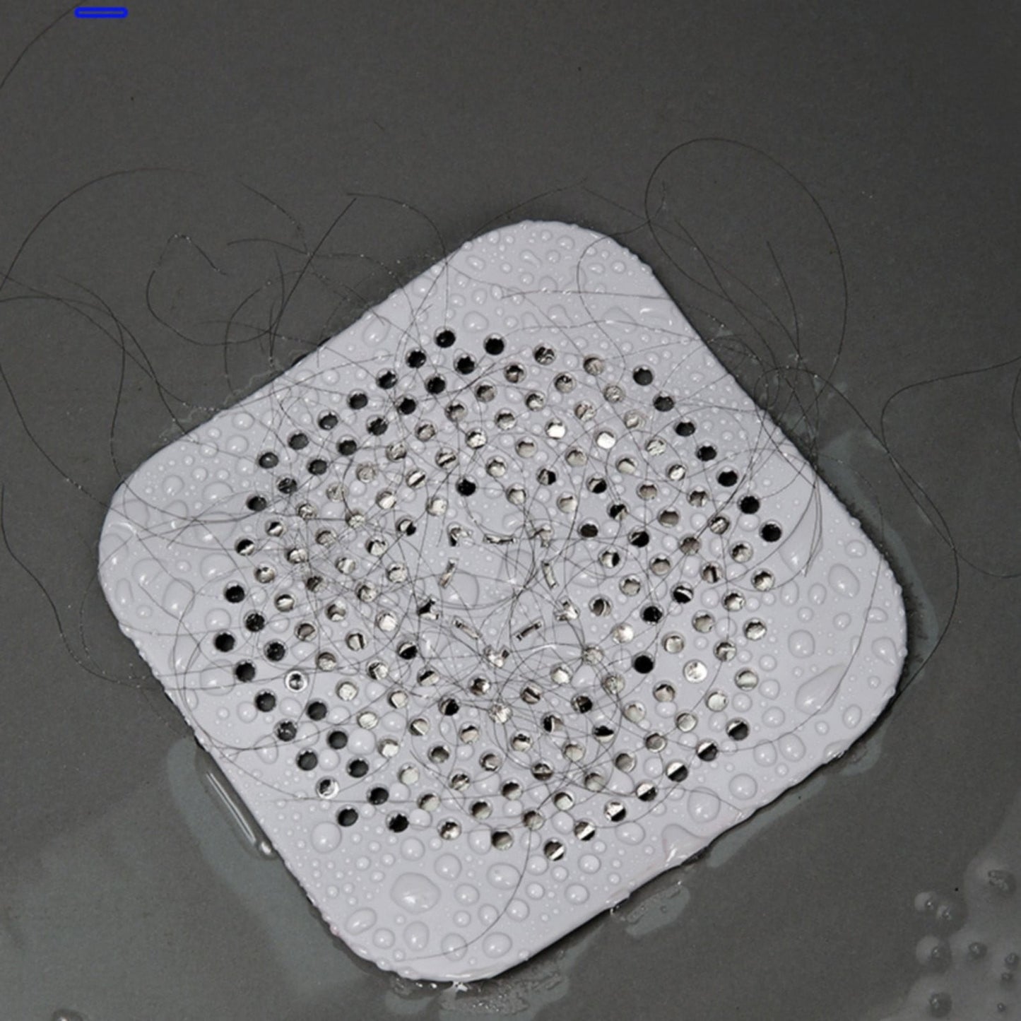JWDX Strainers Clearance, Square Drain Cover for Shower Drain Hair Catcher Flat Silicone Plug for Bathroom and Kitchen Filter Shower Drain Flat Strainer Stopper Blue