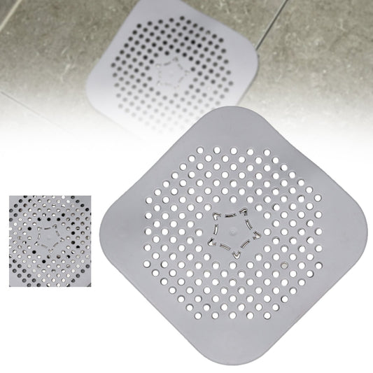 JWDX Strainers Clearance, Square Drain Cover for Shower Drain Hair Catcher Flat Silicone Plug for Bathroom and Kitchen Filter Shower Drain Flat Strainer Stopper Grey