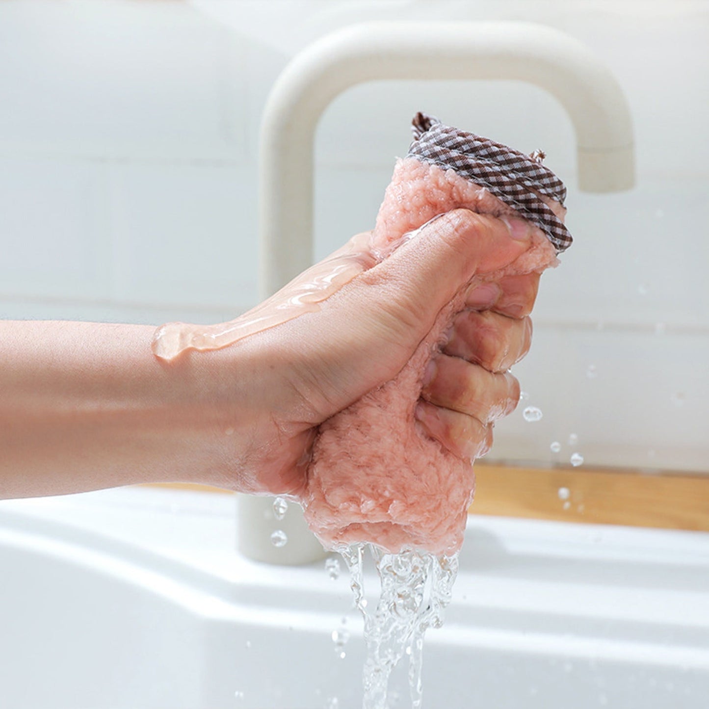 JWDX Wipes Clearance, 5Pcs Rag Dish Cloth Water Absorption Thickening Pot Washing Towel Table Home Kitchen Dishcloth Pink
