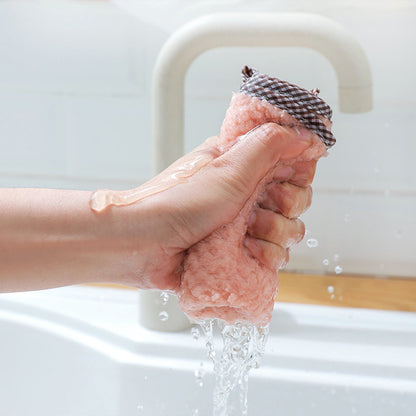 JWDX Wipes Clearance, 5Pcs Rag Dish Cloth Water Absorption Thickening Pot Washing Towel Table Home Kitchen Dishcloth Pink