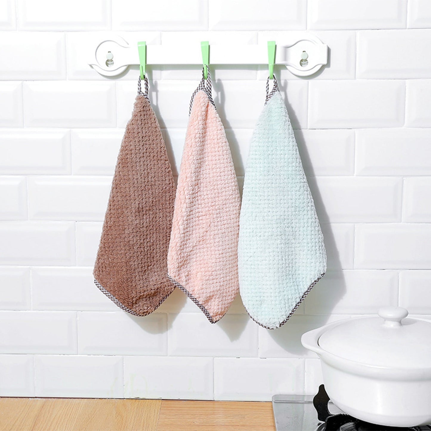 JWDX Wipes Clearance, 5Pcs Rag Dish Cloth Water Absorption Thickening Pot Washing Towel Table Home Kitchen Dishcloth Pink