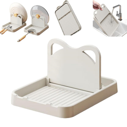JWDX Rack Clearance, Spoon Rest with Lid Holder: Foldable Silicone Spoon Holder High Temperature Spoon Organizer Spatula Holder for Kitchen Counters and Stove Tops White
