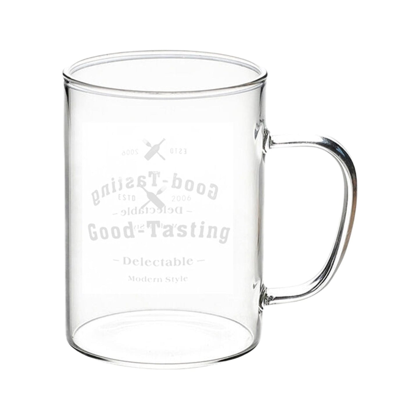 JWDX Bottle, Mug, Kitchen Supplies Clearance, Clear Glass Coffee Mugs 17 Oz Clear Transparent Tea Cups & Coffee Glasses Large Cappuccino Clear Cup with Handle for Hot/Cold Beverage Circular White