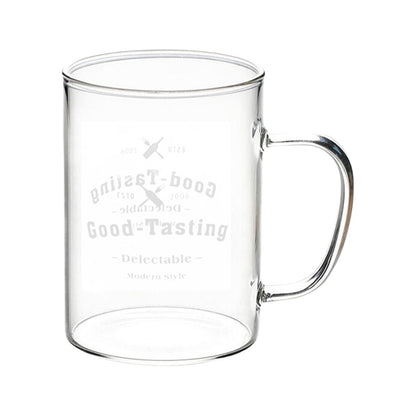 JWDX Bottle, Mug, Kitchen Supplies Clearance, Clear Glass Coffee Mugs 17 Oz Clear Transparent Tea Cups & Coffee Glasses Large Cappuccino Clear Cup with Handle for Hot/Cold Beverage Circular White