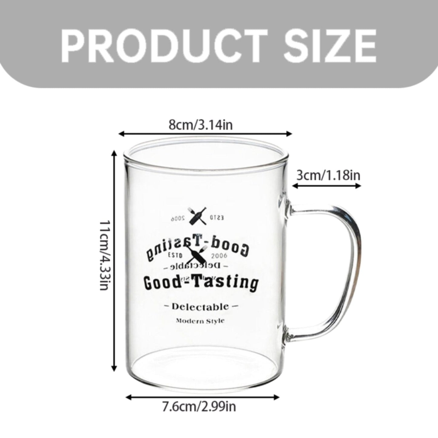 JWDX Bottle, Mug, Kitchen Supplies Clearance, Clear Glass Coffee Mugs 17 Oz Clear Transparent Tea Cups & Coffee Glasses Large Cappuccino Clear Cup with Handle for Hot/Cold Beverage Circular White