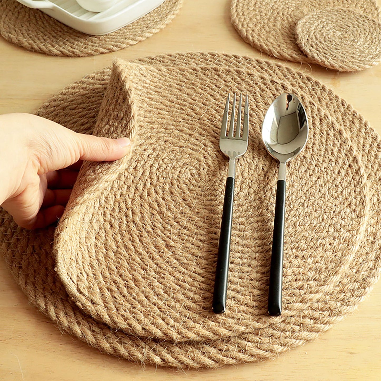 JWDX Placemat Clearance, Linen Insulation Mat Table Placemat Home Mugit Is Suitable for Hot Plates Pots and Pans E