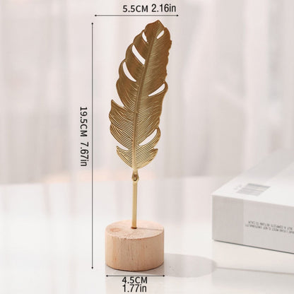 Leaf Decor Metal Golden Leaf Ornaments and Base Modern Simple Gold Leaf Table Sculpture for Living Room Bedroom Bookshelf Desktop Decoratio, Valentines Day Decorations: Desktop Ornament Black1