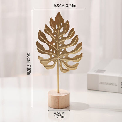 Leaf Decor Metal Golden Leaf Ornaments and Base Modern Simple Gold Leaf Table Sculpture for Living Room Bedroom Bookshelf Desktop Decoratio, Valentines Day Decorations: Desktop Ornament Black1