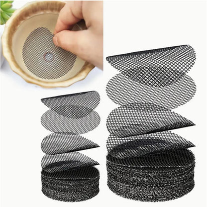 JWDX Strainers Clearance, Flowerpot Gasket Leakproof Earth Gasket Bottom Hole Gasket Bottom Plate Ceramic Flowerpot Breathable Proof Plastic Circular Mesh Gasket Black