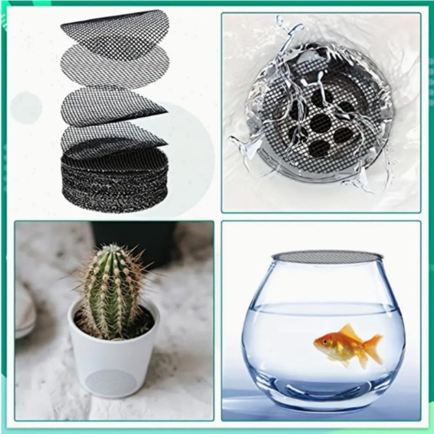 JWDX Strainers Clearance, Flowerpot Gasket Leakproof Earth Gasket Bottom Hole Gasket Bottom Plate Ceramic Flowerpot Breathable Proof Plastic Circular Mesh Gasket Black