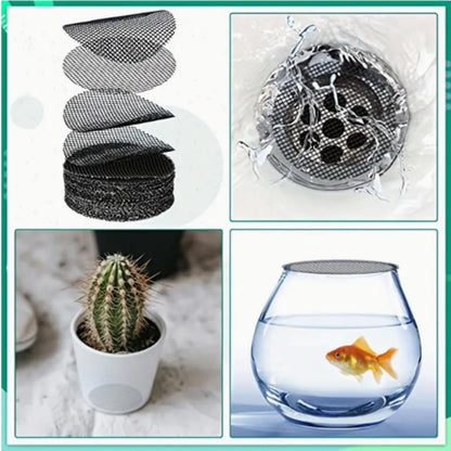JWDX Strainers Clearance, Flowerpot Gasket Leakproof Earth Gasket Bottom Hole Gasket Bottom Plate Ceramic Flowerpot Breathable Proof Plastic Circular Mesh Gasket Black