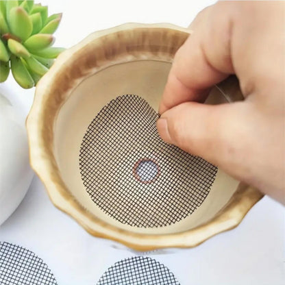 JWDX Strainers Clearance, Flowerpot Gasket Leakproof Earth Gasket Bottom Hole Gasket Bottom Plate Ceramic Flowerpot Breathable Proof Plastic Circular Mesh Gasket Black