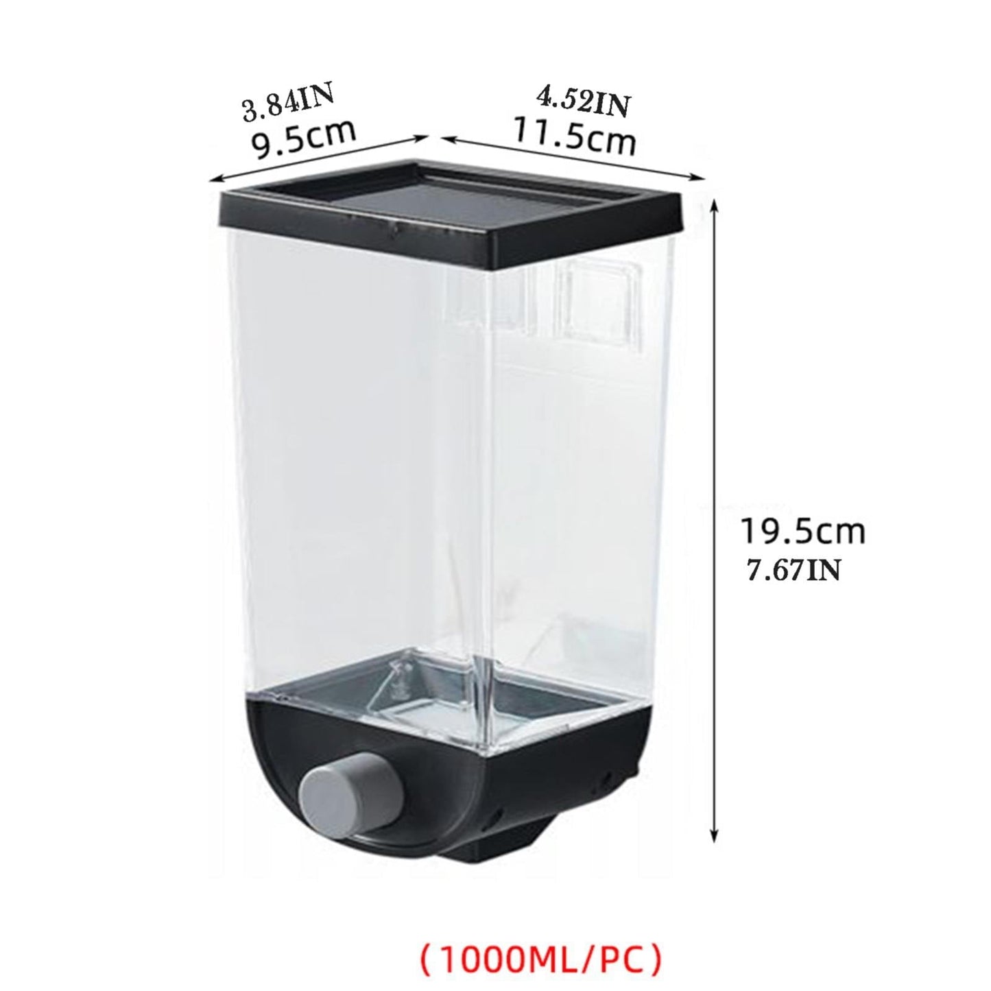 JWDX Storage Containers Clearance, Cereal Dispenser Countertop Cereal Containers Storage 1.5L /1Lorganization and Storage Containers for Kitchen Dry Food Dispenser for Rice Grains Snack Oatmeal BK1