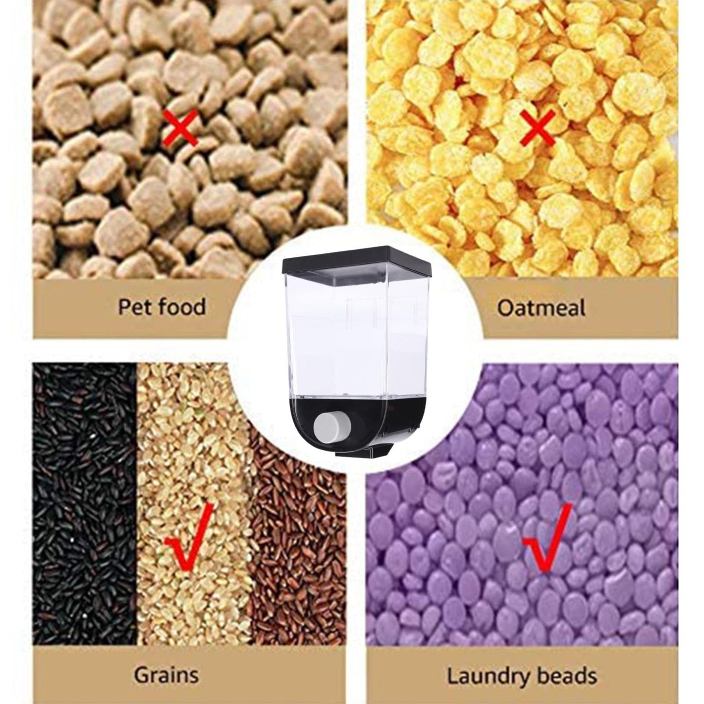 JWDX Storage Containers Clearance, Cereal Dispenser Countertop Cereal Containers Storage 1.5L /1Lorganization and Storage Containers for Kitchen Dry Food Dispenser for Rice Grains Snack Oatmeal BK1