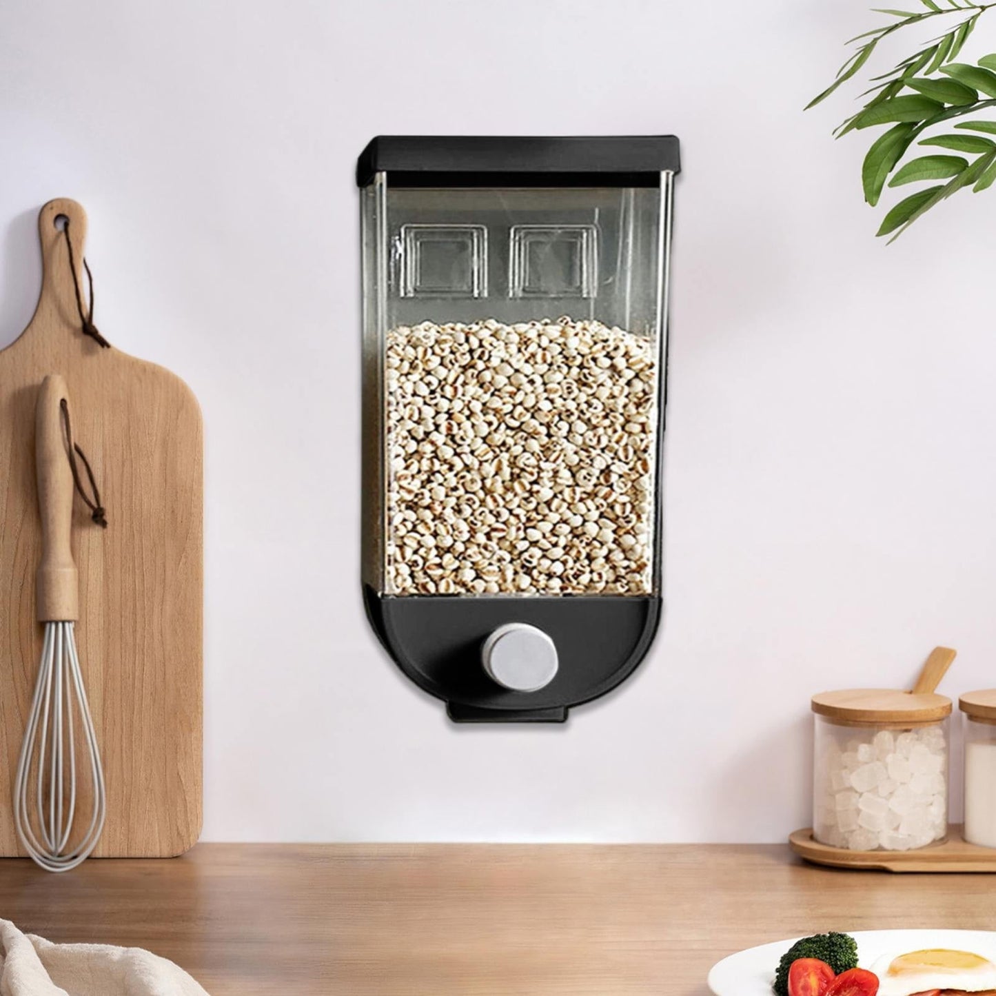 JWDX Storage Containers Clearance, Cereal Dispenser Countertop Cereal Containers Storage 1.5L /1Lorganization and Storage Containers for Kitchen Dry Food Dispenser for Rice Grains Snack Oatmeal BK1