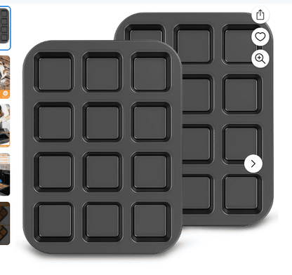 JWDX Non-Stick Pan Clearance, 12 Cup Square Baking Pan Non Stick Baking Pan Bread Plaid Cake Baking Tools As shown