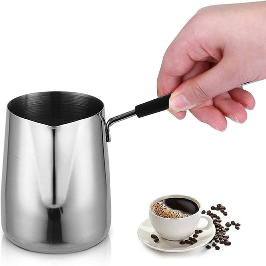 JWDX Cooking Utensils Clearance, Stainless and Coffee Warmer Coffee Pot Melting Pot and Milk Pot with Spout (350Ml) As shown