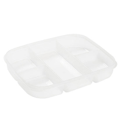 JWDX Food Storage Clearance, Divided Veggie Tray with Lid Vegetable Storage Square Relish Serving Platter with 5/6 Compartment Snack Container A