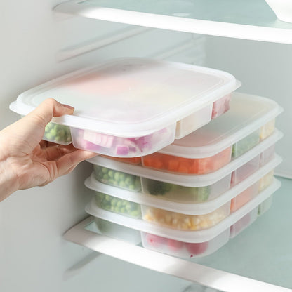 JWDX Food Storage Clearance, Divided Veggie Tray with Lid Vegetable Storage Square Relish Serving Platter with 5/6 Compartment Snack Container A