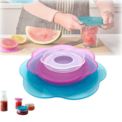 JWDX Closure Bags and Lids and Boxes Clearance, Multifunctional Petal Silicone Fresh Keeping Cover Silicone Elastic Stretch Cover Silicone Bowl Reusable Food Storage for Various Food Containers As shown