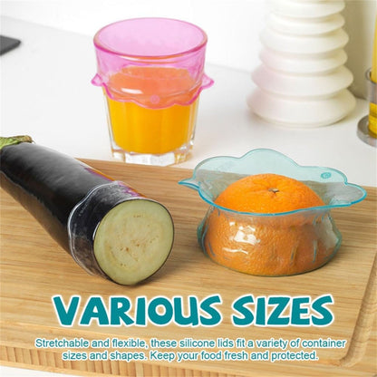 JWDX Closure Bags and Lids and Boxes Clearance, Multifunctional Petal Silicone Fresh Keeping Cover Silicone Elastic Stretch Cover Silicone Bowl Reusable Food Storage for Various Food Containers As shown