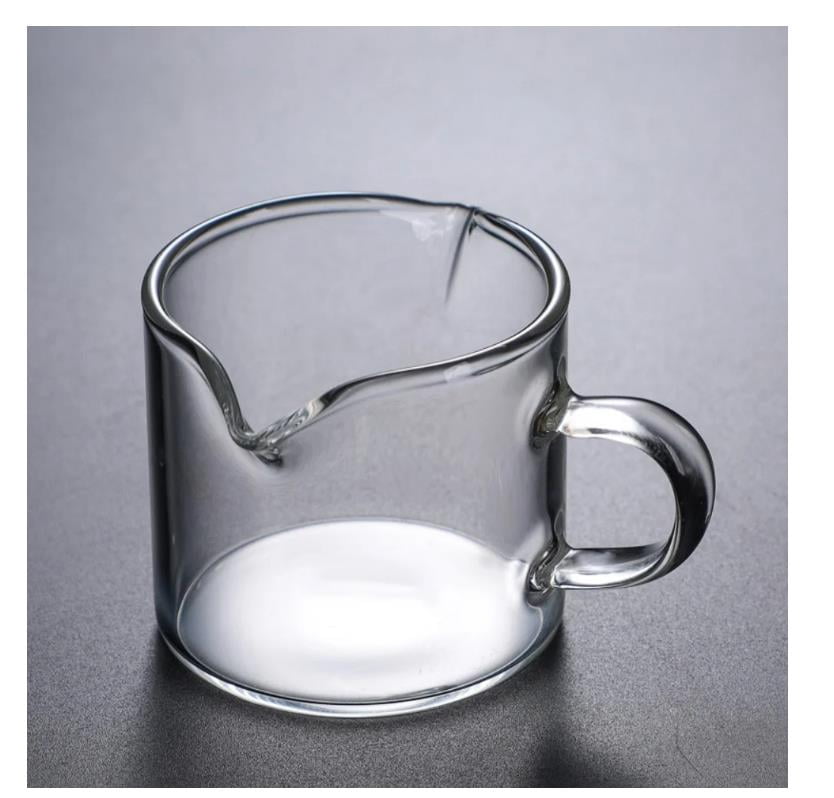 JWDX Glass and Bottle Clearance, Shot Glasses Double Spouts Milk Cup Clear Glass (Clear Glass 1Pack) As shown