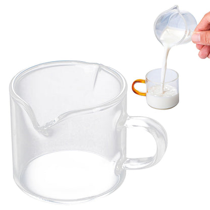 JWDX Glass and Bottle Clearance, Shot Glasses Double Spouts Milk Cup Clear Glass (Clear Glass 1Pack) As shown
